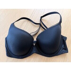 Victoria’s Secret 34D Body by Victoria Lined Demi Bra Black Underwire Smooth